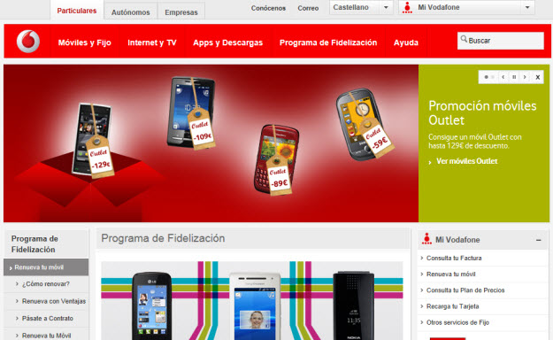 Vodafone móviles con puntos 2012