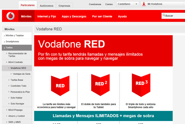 Tarifas de móviles 2013 de Vodafone