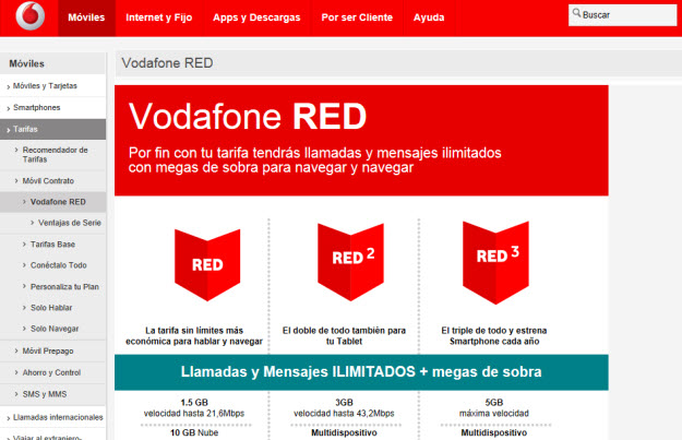 Plan Vodafone RED