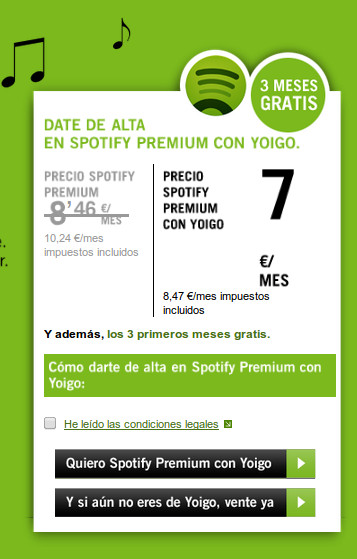 Spotify Premium ahora 3 meses gratis con Yoigo
