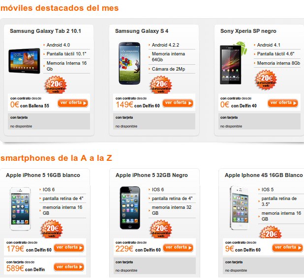 La oferta móviles Movistar y sus competidoras: Orange