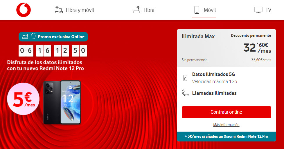 Tarifas de portabilidad Vodafone